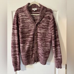 Goodfellow & Co Men’s Knit Cardigan in Red with Foldover Collar